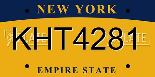 KHT4281 New York License Plate