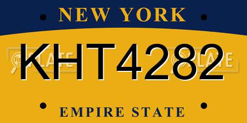 KHT4282 New York License Plate
