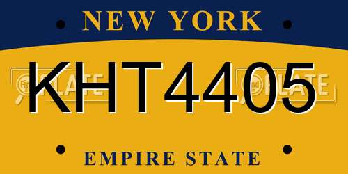 KHT4405 New York License Plate