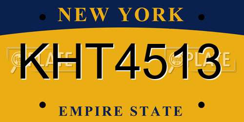 KHT4513 New York License Plate