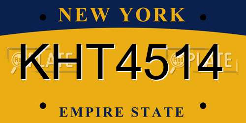 KHT4514 New York License Plate