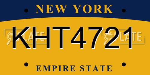 KHT4721 New York License Plate