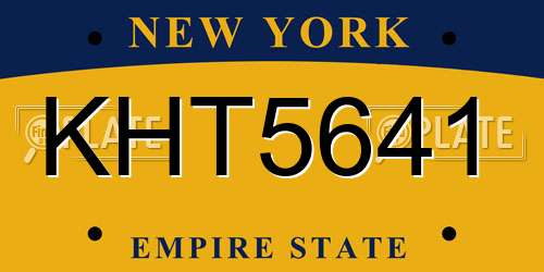KHT5641 New York License Plate