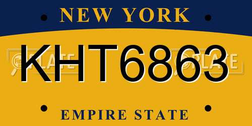 KHT6863 New York License Plate