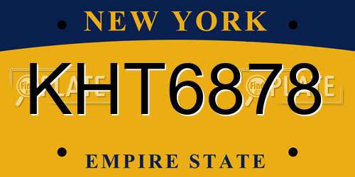 KHT6878 New York License Plate