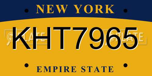 KHT7965 New York License Plate