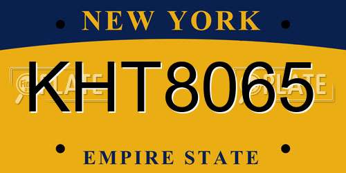KHT8065 New York License Plate
