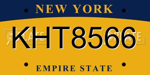 KHT8566 New York License Plate