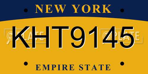 KHT9145 New York License Plate