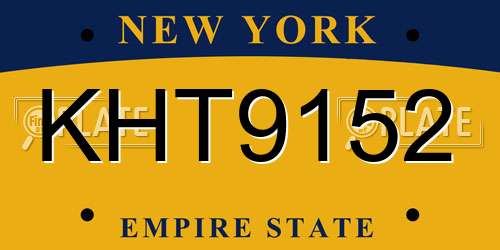 KHT9152 New York License Plate