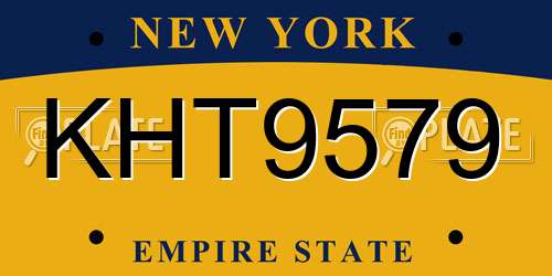 KHT9579 New York License Plate