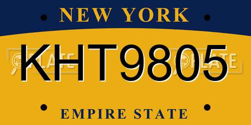 KHT9805 New York License Plate