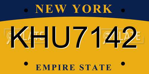 KHU7142 New York License Plate
