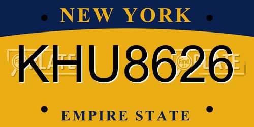 KHU8626 New York License Plate