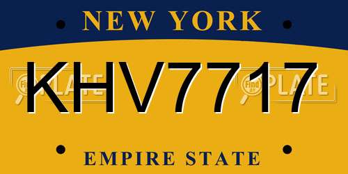 KHV7717 New York License Plate