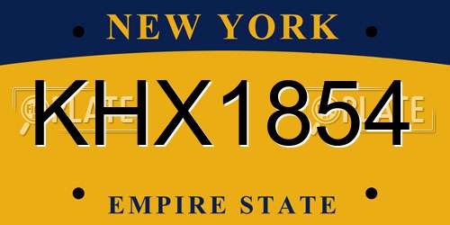 KHX1854 New York License Plate