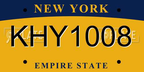 KHY1008 New York License Plate
