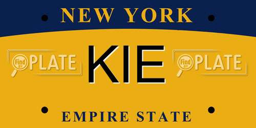 KIE New York License Plate