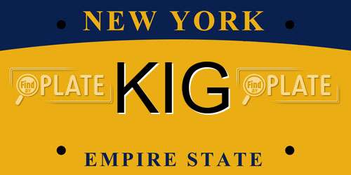 KIG New York License Plate