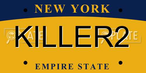 KILLER2 New York License Plate