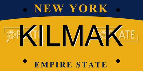 KILMAK New York License Plate