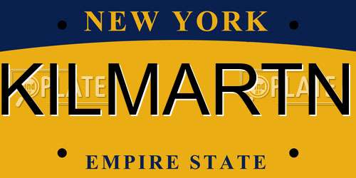 KILMARTN New York License Plate