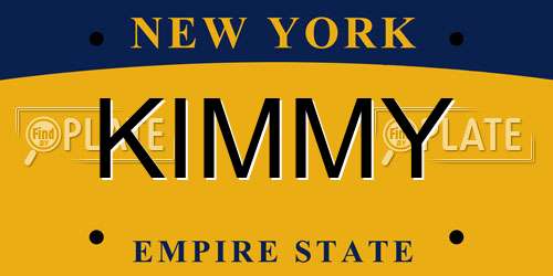 KIMMY New York License Plate