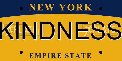 KINDNESS New York License Plate