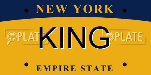KING New York License Plate