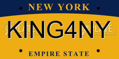 KING4NY New York License Plate