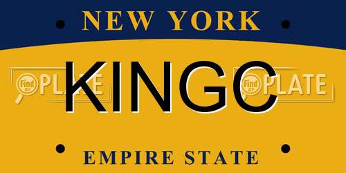 KINGC New York License Plate