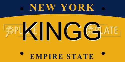 KINGG New York License Plate