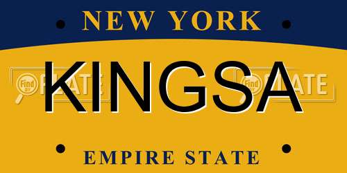 KINGSA New York License Plate