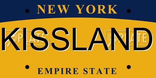 KISSLAND New York License Plate