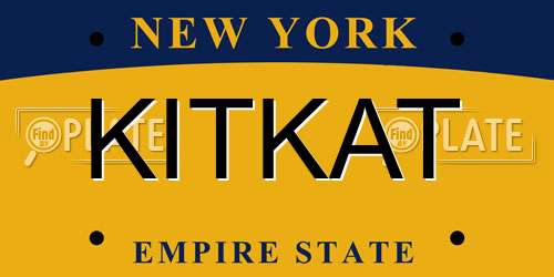 KITKAT New York License Plate