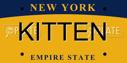 KITTEN New York License Plate
