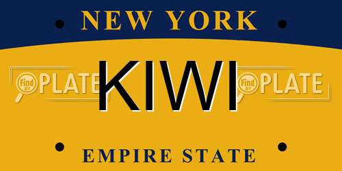 KIWI New York License Plate