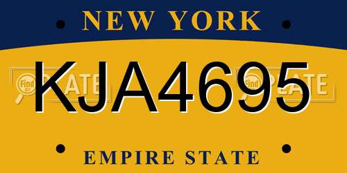 KJA4695 New York License Plate