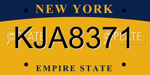 KJA8371 New York License Plate