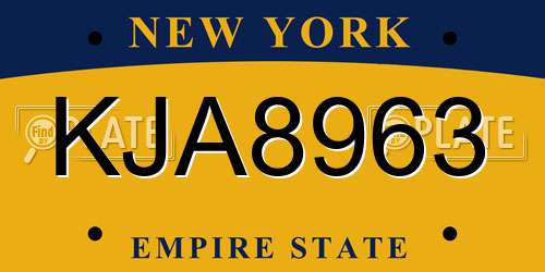 KJA8963 New York License Plate