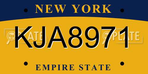 KJA8971 New York License Plate