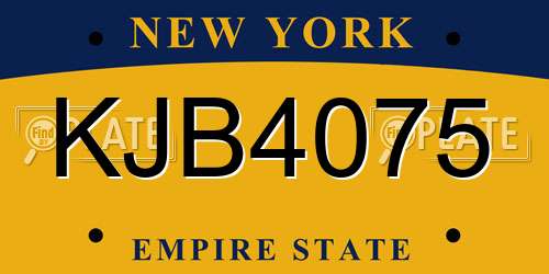 KJB4075 New York License Plate