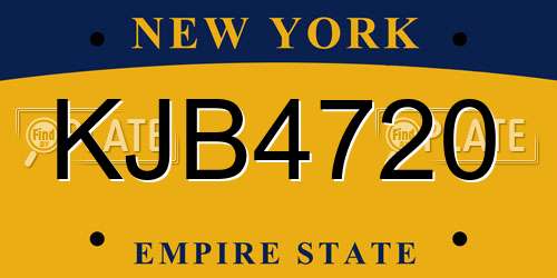 KJB4720 New York License Plate