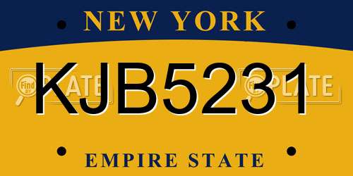 KJB5231 New York License Plate