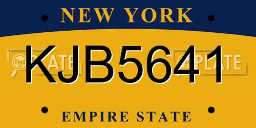KJB5641 New York License Plate