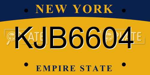KJB6604 New York License Plate