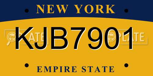 KJB7901 New York License Plate