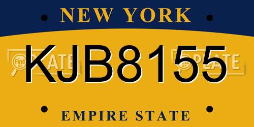 KJB8155 New York License Plate