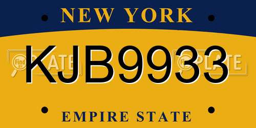 KJB9933 New York License Plate