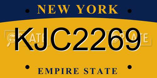 KJC2269 New York License Plate